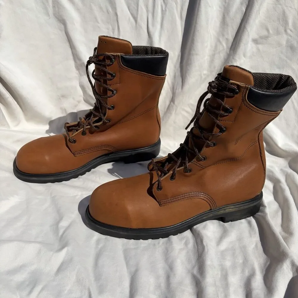 Red Wing 6015 GoreTex Waterproof Work Boots USA Made Sz 11D Brown Leather Safety